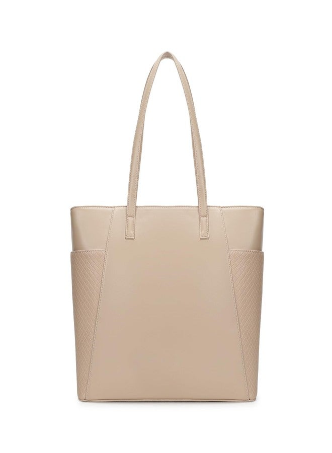 Fastrack Gridlock Tote | Woven Faux-Leather Women's Handbag | Laptop Tote with Textured Side Pockets & Gold Hardware - Image 2
